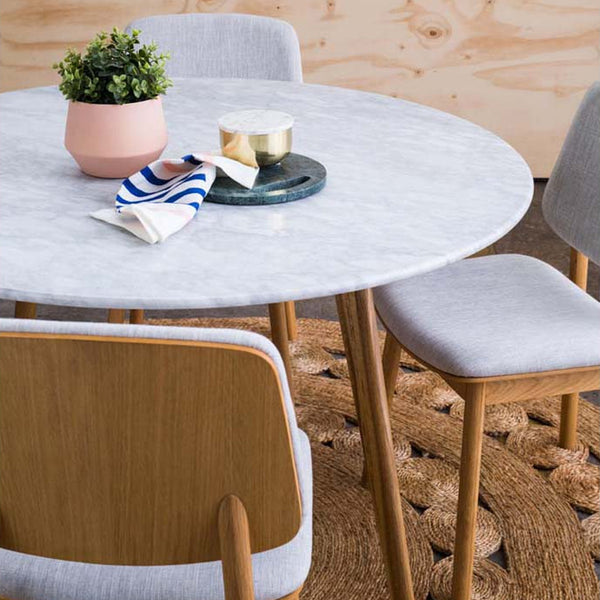 Life Interiors Oia White Marble Dining Table