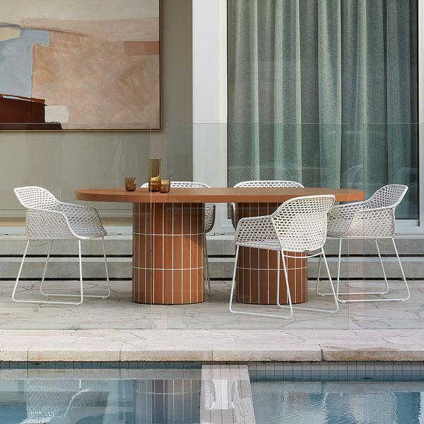 Life Interiors Seville Tile Oval Dining Table