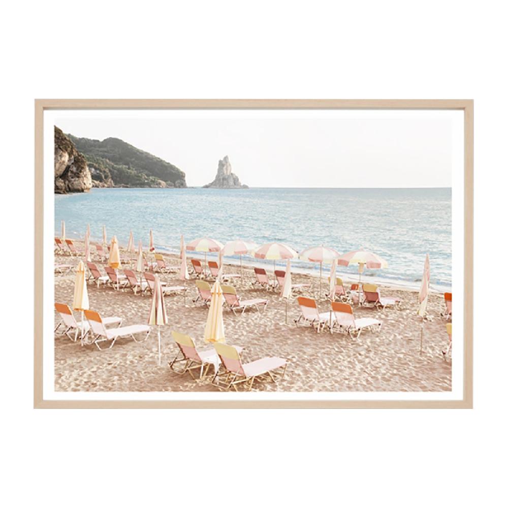 life interiors Sunset Parasols Framed Print