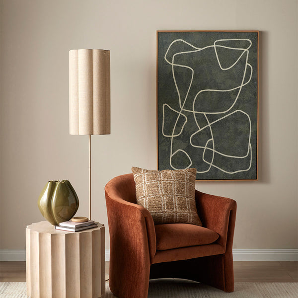 Life Interiors Talstone Linen Floor Lamp