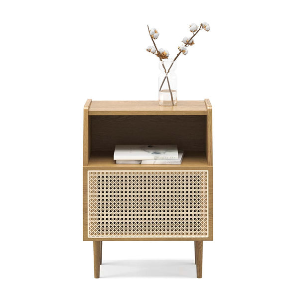 Life Interiors Thea Rattan 1 Door Bedside Table