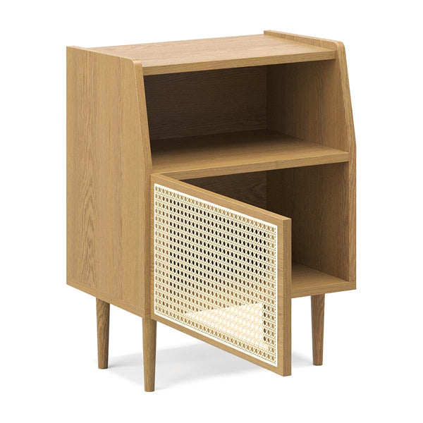 Life Interiors Thea Rattan 1 Door Bedside Table