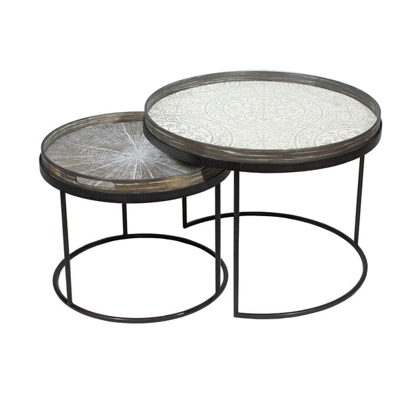 Life Interiors Tray Round Coffee Table Set Of 2