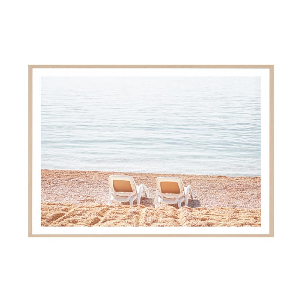 life interiors Twin Beach Chairs Framed Print