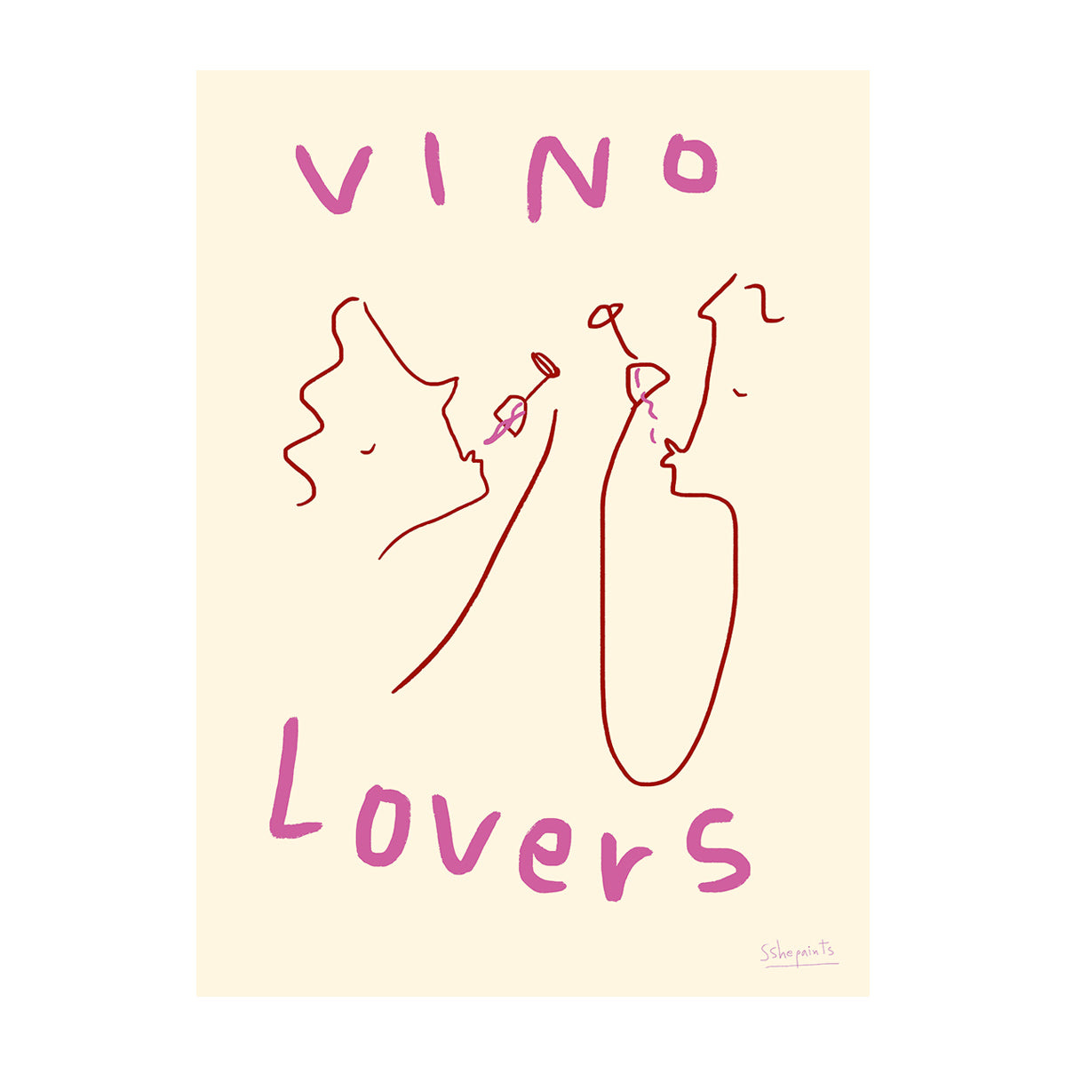 life interiors Vino Lovers Art Print