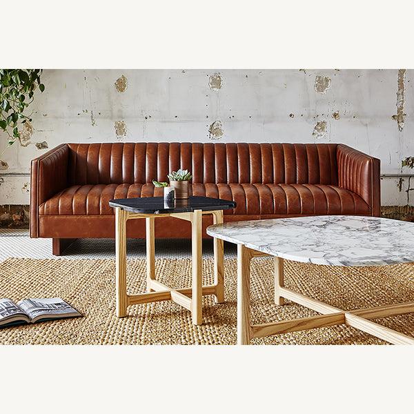 Life Interiors Wallace Leather Sofa