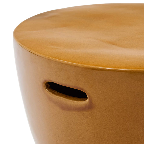 Life Interiors Mesquida Outdoor Side Table (Glazed Mustard 45cm)