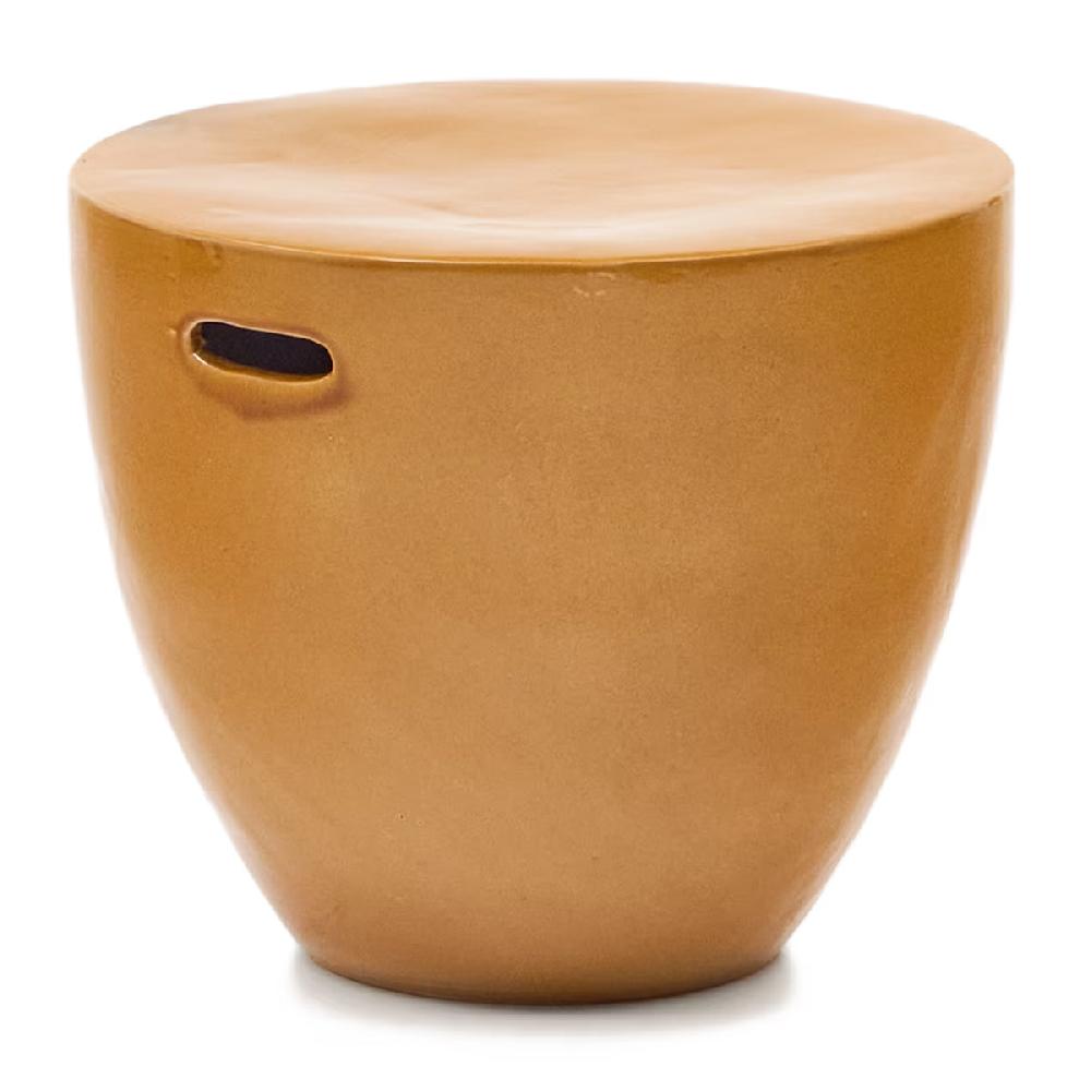 life interiors Mesquida Outdoor Side Table (Glazed Mustard 45cm)