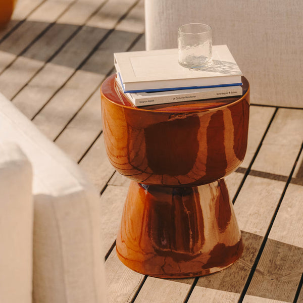 Life Interiors Mesquida Outdoor Side Table (Glazed Terracotta 35cm)