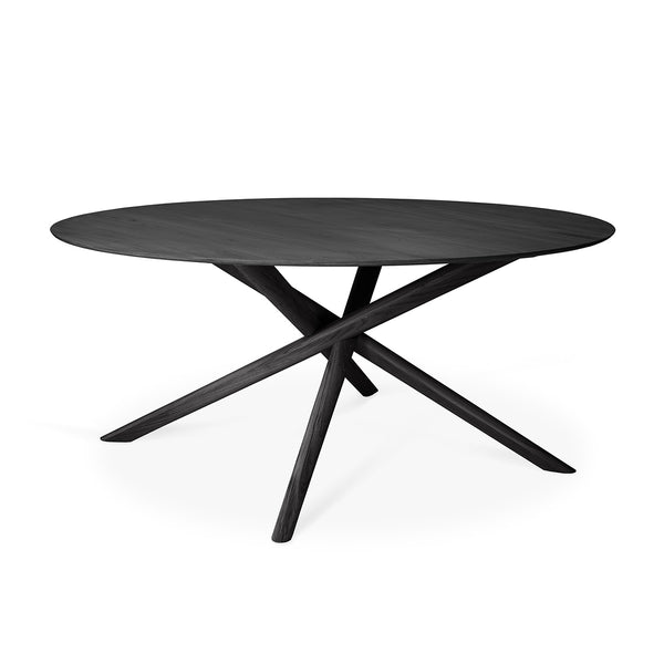 Life Interiors Mikado Round Dining Table (Oak Black 150cm)