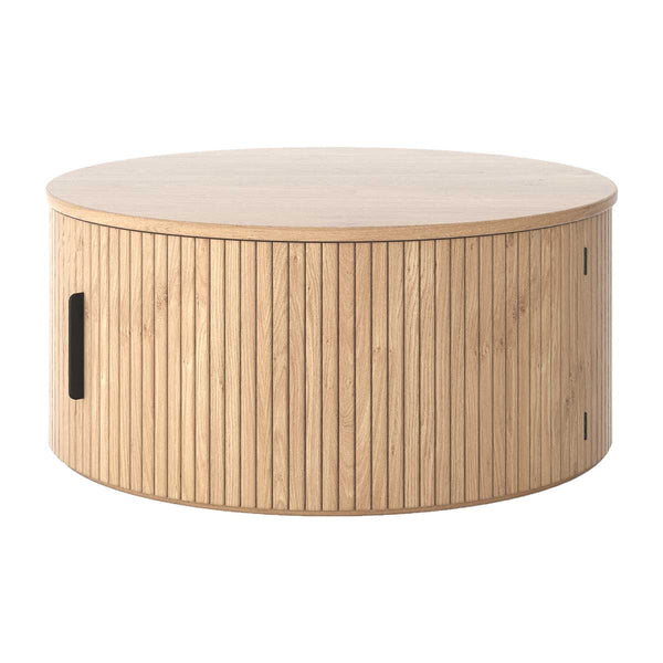 Life Interiors Noir Round Storage Coffee Table (80cm)