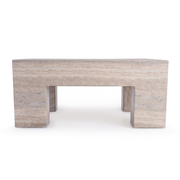 Life Interiors Palermo Square Coffee Table (Natural Stone Finish)
