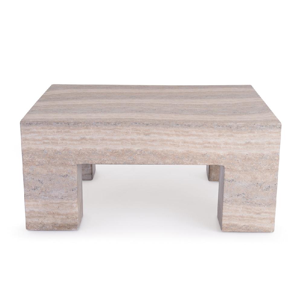 life interiors Palermo Square Coffee Table (Natural Stone Finish)