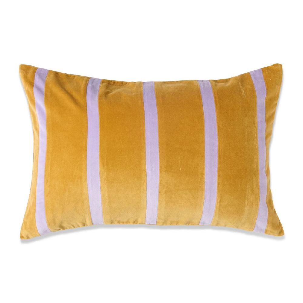 life interiors Pecan Pie Stripe Velvet Rectangle Cushion