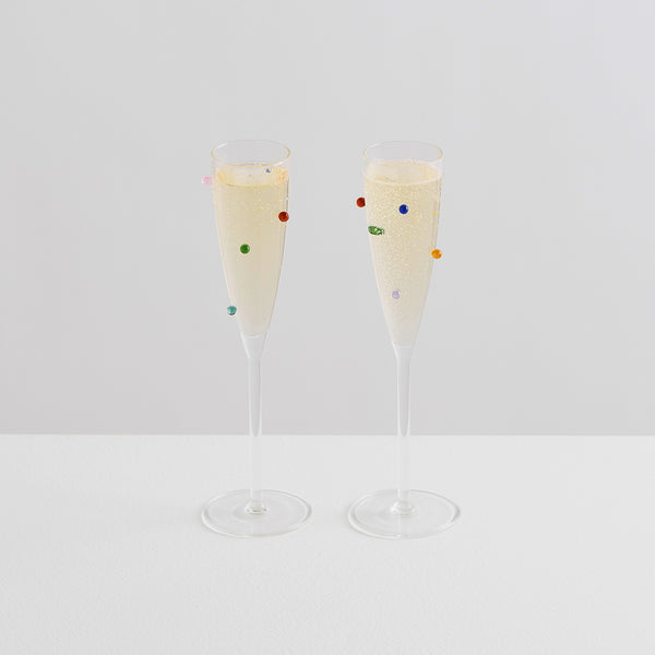 Life Interiors Pomponette Champagne Flutes (Set Of 2)