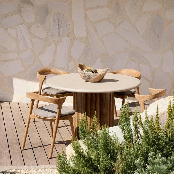 Life Interiors Roller Max Concrete Outdoor Dining Table (Teak Light Grey)