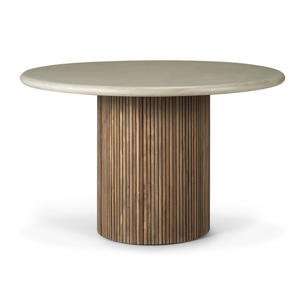 Life Interiors Roller Max Concrete Outdoor Dining Table (Teak Light Grey)