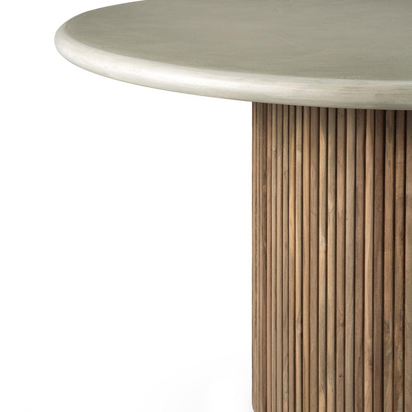 Life Interiors Roller Max Concrete Outdoor Dining Table (Teak Light Grey)