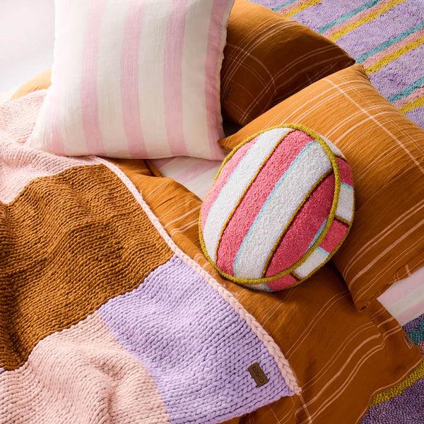 Life Interiors Rose Water Stripe Boucle Pea Cushion