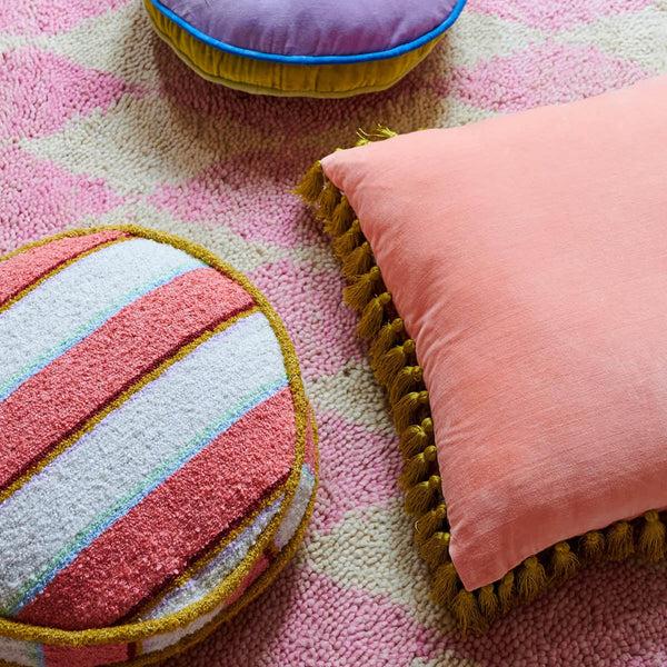 Life Interiors Rose Water Stripe Boucle Pea Cushion