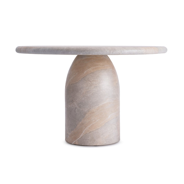 Life Interiors Santino Dining Table (Natural Stone Finish 120cm)