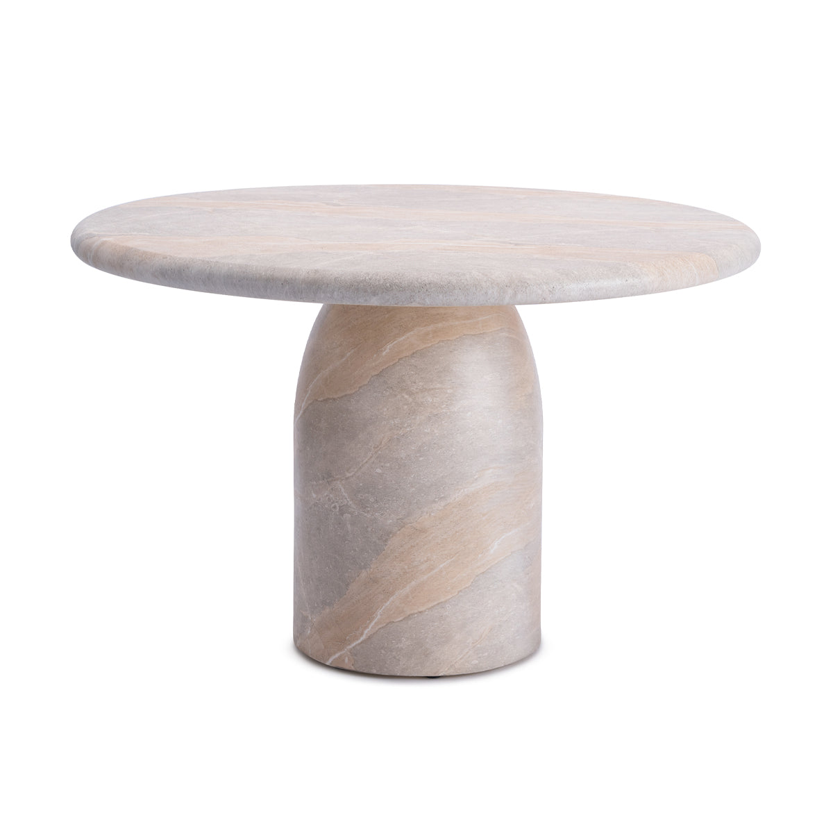life interiors Santino Dining Table (Natural Stone Finish 120cm)