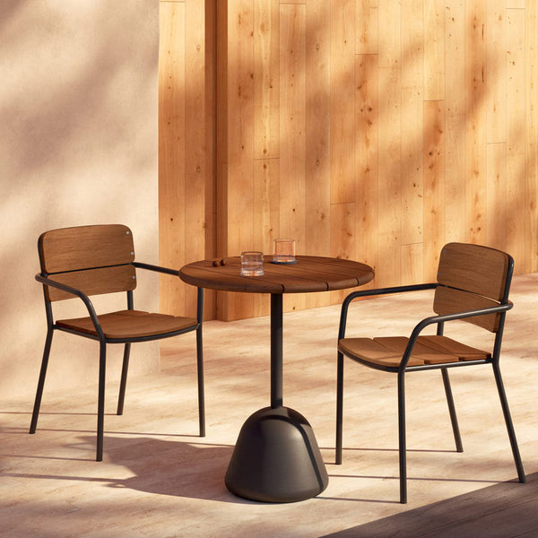 Life Interiors Saura Round Outdoor Dining Table (Black 70cm)