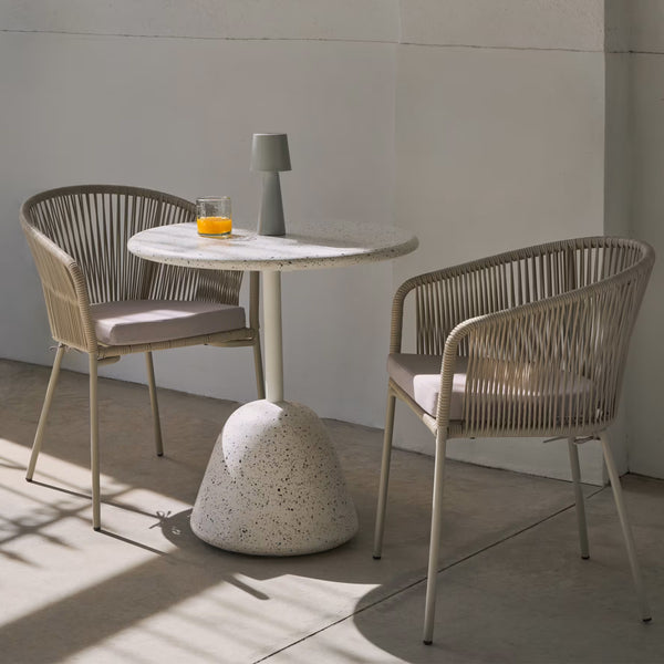 Life Interiors Saura Round Outdoor Dining Table (White 70cm)