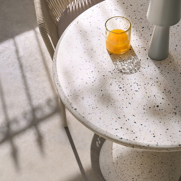 Life Interiors Saura Round Outdoor Dining Table (White 70cm)