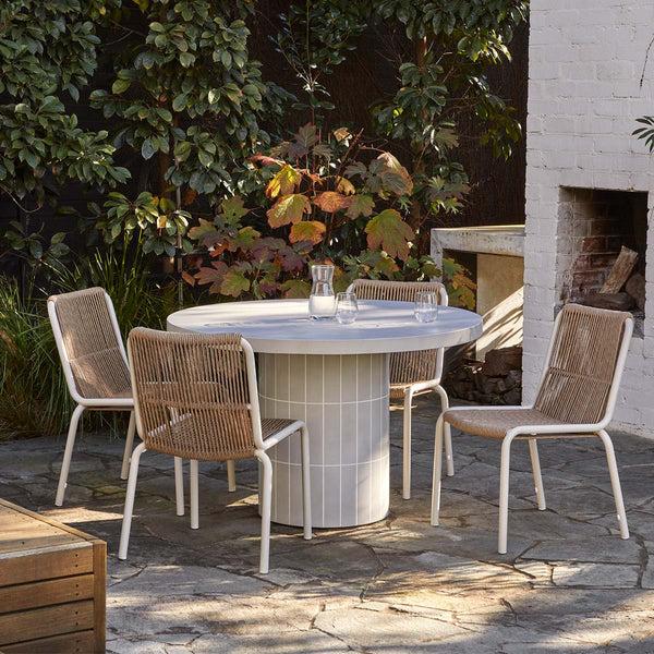 Life Interiors Seville Tile Round Outdoor Dining Table