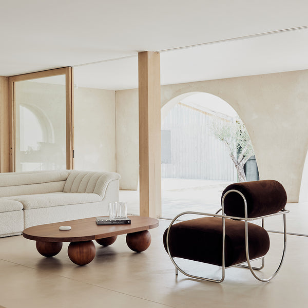 Life Interiors Yoko Capsule Coffee Table (Walnut Natural)