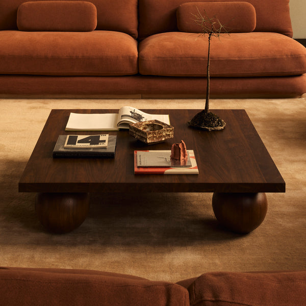 Life Interiors Yoko Square Coffee Table (Walnut Natural)