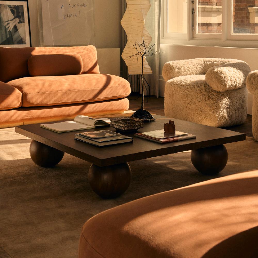 life interiors Yoko Square Coffee Table (Walnut Natural)