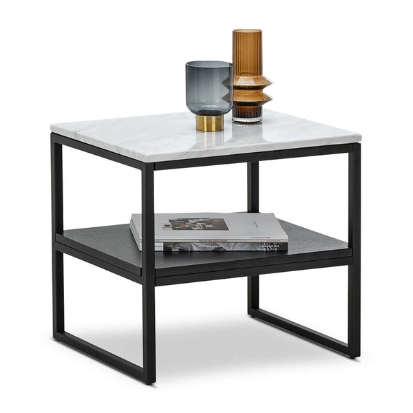 Life Interiors Zara Marble Square Shelf Coffee Table