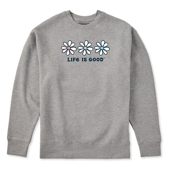 life is good Adult Unisex 3 Daisies Every Wear Crew Sweatshirt