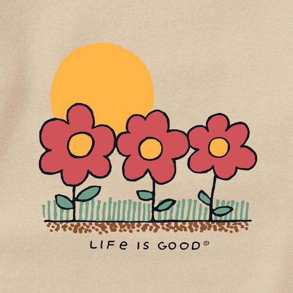 Life Is Good Adult Unisex 3 Flowers Every Wear Crew Sweatshirt