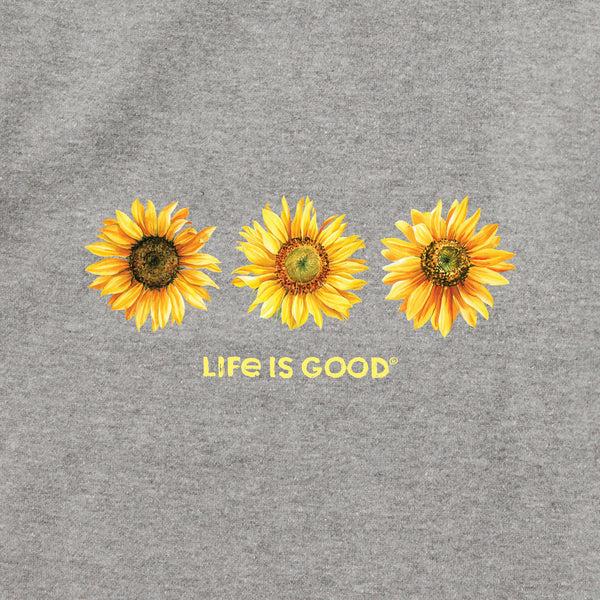 Life Is Good Adult Unisex 3 Sunflowers Every Wear Crew Sweatshirt