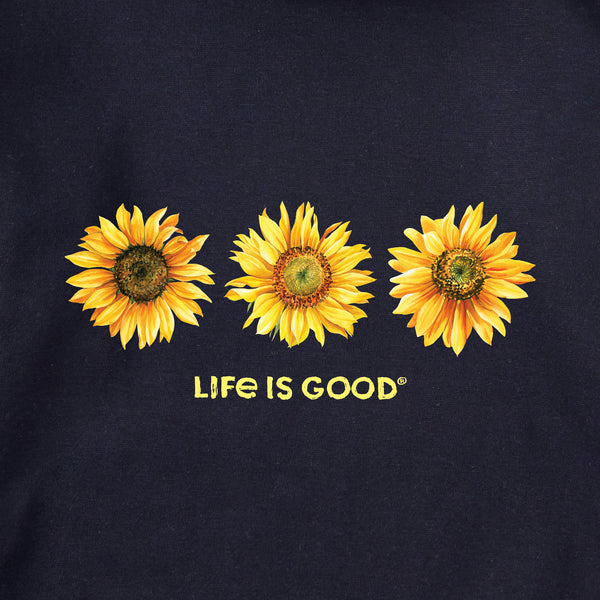 Life Is Good Adult Unisex 3 Sunflowers Every Wear Hoodie Sweatshirt