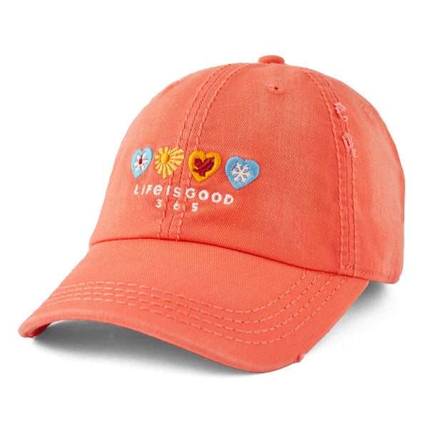 life is good Adult Unisex 365 Hearts Sunwashed Chill Cap