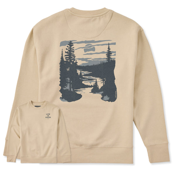 life is good Adult Unisex A River Runs Through It Every Wear Crew Sweatshirt