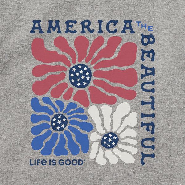 Life Is Good Adult Unisex America The Beautiful Flowers Every Wear Crew Sweatshirt