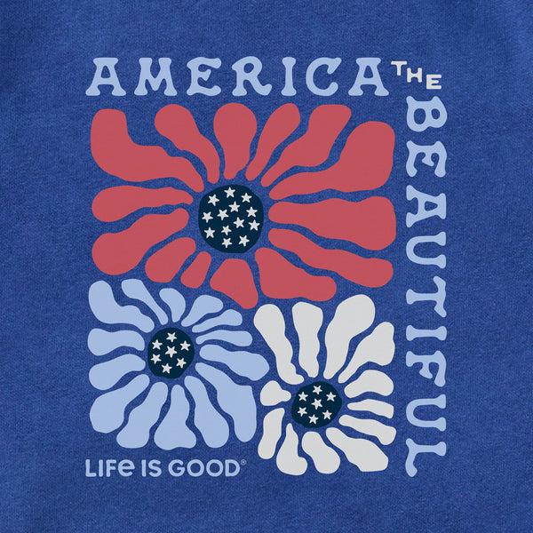 Life Is Good Adult Unisex America The Beautiful Flowers Every Wear Hoodie Sweatshirt