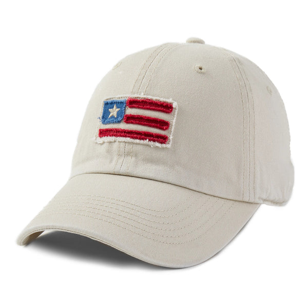 life is good Adult Unisex American Flag Tattered Chill Cap