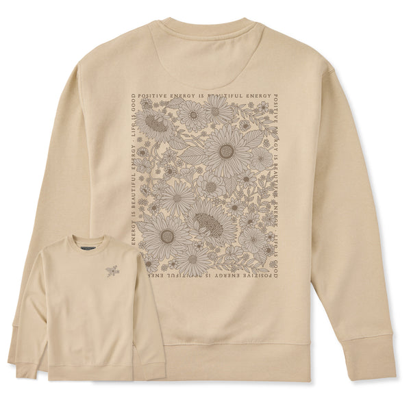 life is good Adult Unisex Beautiful Energy Wildflowers Every Wear Crew Sweatshirt