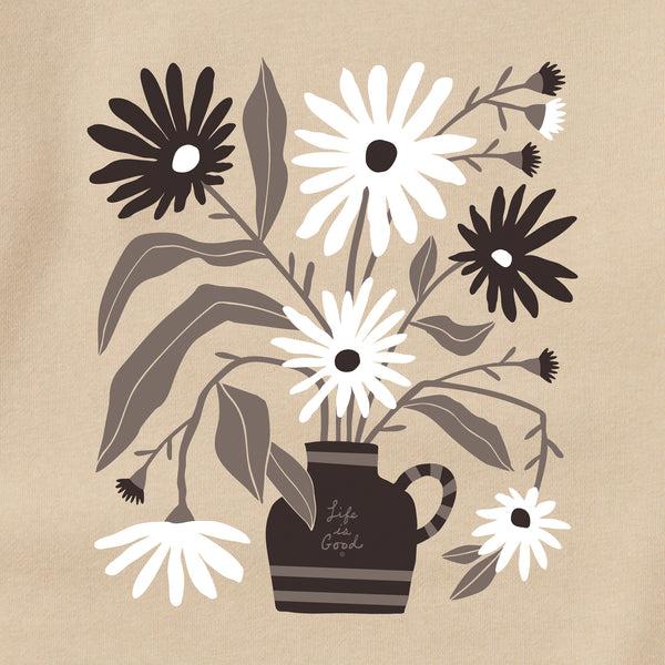 Life Is Good Adult Unisex Blue Daisies Every Wear Crew Sweatshirt