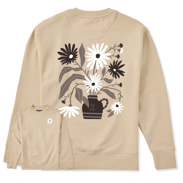 life is good Adult Unisex Blue Daisies Every Wear Crew Sweatshirt