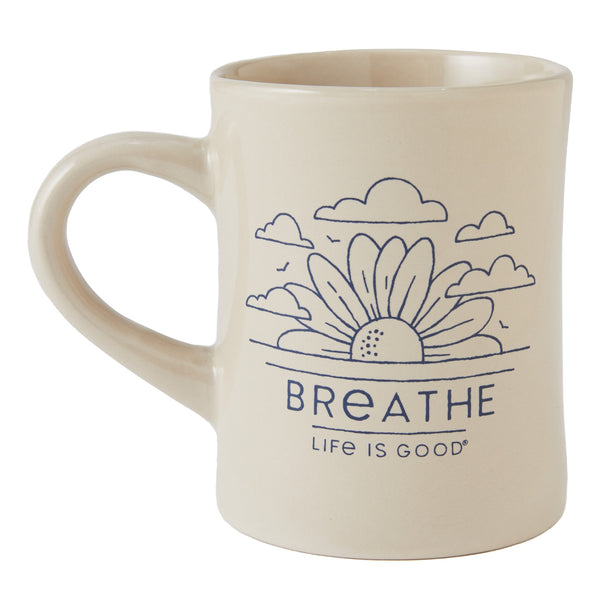 life is good Adult Unisex Breathe Sunflower Sunrise Diner Mug