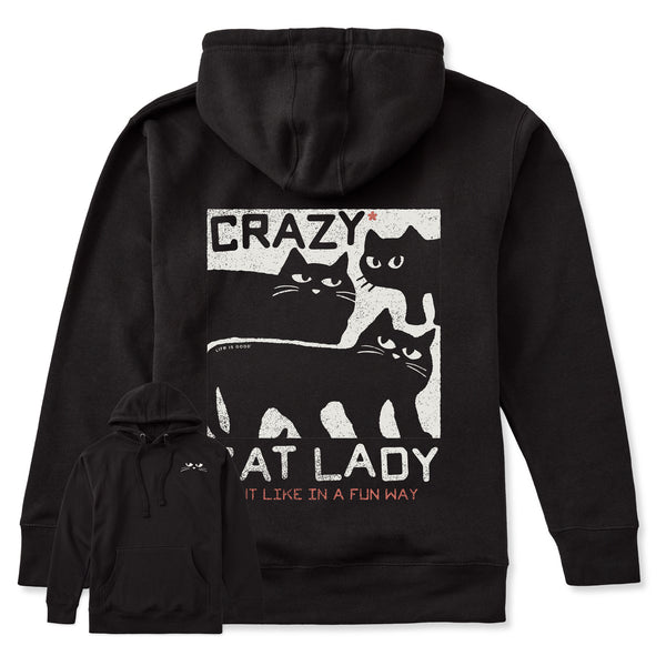 life is good Adult Unisex Crazy Cat Lady Every Wear Hoodie Sweatshirt