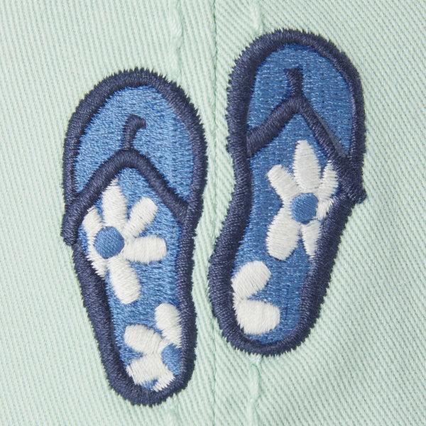 Life Is Good Adult Unisex Daisy Flip Flops Sunwashed Chill Cap
