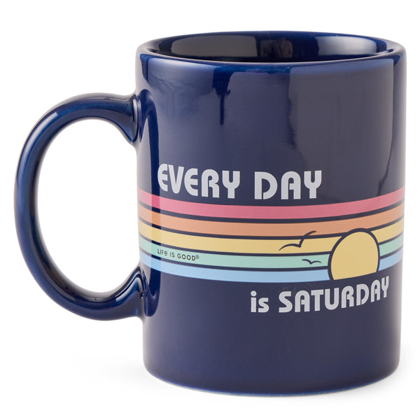 life is good Adult Unisex Every Day is Saturday Stripes Jake's Mug